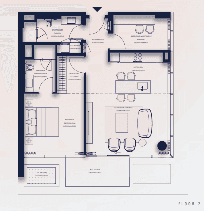 Floor plan 1-Bedroom Block A